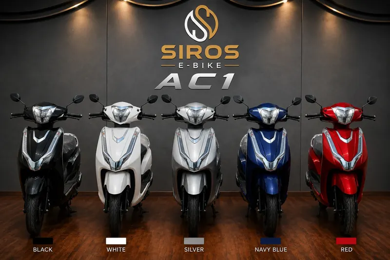 SIROS AC1 in black, white, silver, navy blue and red